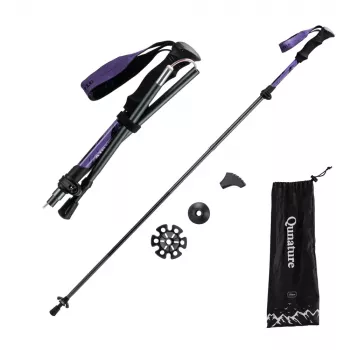 Băț Nordic Walking Qunature din aluminiu 110-130 cm 1 bucată - violet