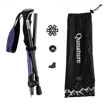 Băț Nordic Walking Qunature din aluminiu 110-130 cm 1 bucată - violet