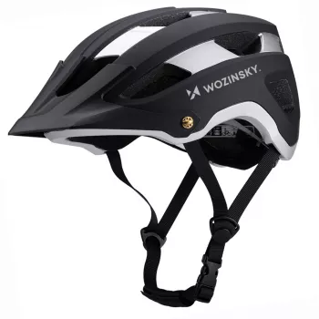 Wozinsky MTB Helmet with Detachable Visor Lightweight 57-62 cm Black-Silver