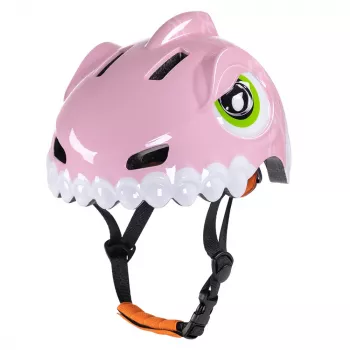 WOZINSKY Children's Bicycle Helmet Dinosaur Motif 52-56 cm Pink