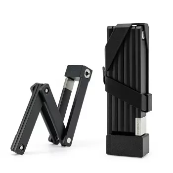 Antifurt pliabil pentru bicicletă ROCKBROS 32140003001 cu cheie și suport, pliabil, 88 cm negru