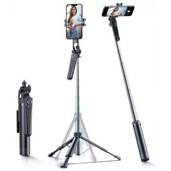 Selfie Stick Wozinsky WC1Y70S Trepied telescopic 1,7 m cu suport telefon - Negru
