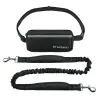Centură de alergare hands-free pentru câine Wozinsky WPST-01, cu buzunar și lesă elastică, negru