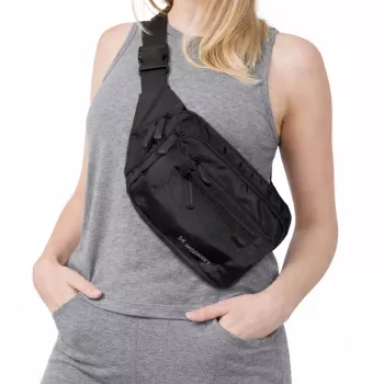 Wozinsky WSB-W1 Unisex Adjustable Strap Water-Resistant Waist Bag / Shoulder Bag - Black