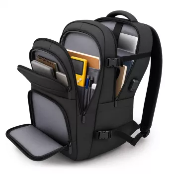 Wozinsky WPW-20L Travel Backpack with Laptop Compartment up to 15 inch, 40x20x25 cm, Carry-on, 20L - Black