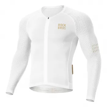Tricou ciclism Diamond ROCKBROS YDCX008, mânecă lungă, mărimea S, alb