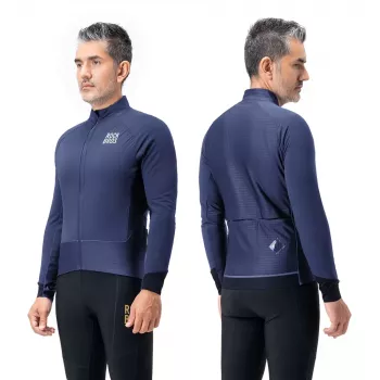 Geacă de ciclism de iarnă ROCKBROS YDWT014 cu două straturi, fleece termic, impermeabilă la vânt, rezistentă la apă, albastră, mărimea M