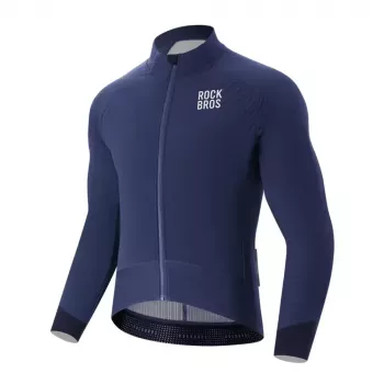 Geacă de ciclism de iarnă ROCKBROS YDWT014 cu două straturi din fleece, XL, albastră