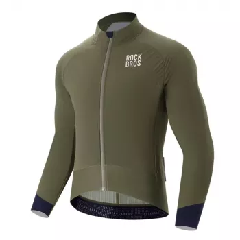 Geacă de ciclism de iarnă ROCKBROS YDWT014 cu două straturi din fleece, XXL, verde