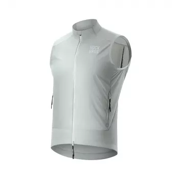 Vestă de ciclism impermeabilă la vânt ROCKBROS YDMJ003 primăvară/toamnă, mărimea S, alb/ gri