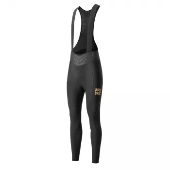 Pantaloni de ciclism cu bretele ROCKBROS pentru bărbați din fleece termic cu perniță 3D - Negri, mărimea M