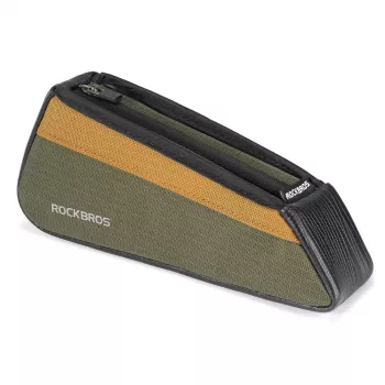Geantă de cadru superior pentru bicicletă ROCKBROS 0,25L, verde/portocaliu