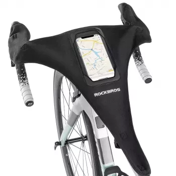 Apărătoare de transpirație pentru bicicletă ROCKBROS D78 cu buzunar pentru telefon și fereastră touchscreen, neagră