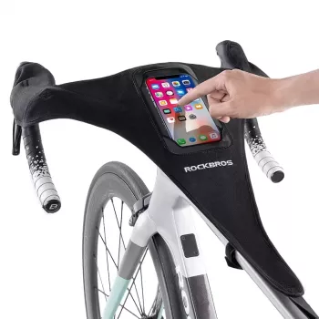 Apărătoare de transpirație pentru bicicletă ROCKBROS D78 cu buzunar pentru telefon și fereastră touchscreen, neagră