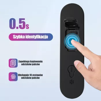 Antifurt cablu pentru bicicletă cu amprentă SMART și Bluetooth Rockbros 100 cm negru