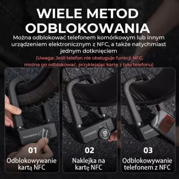 Antifurt U SMART NFC Rockbros RBNS1 - negru