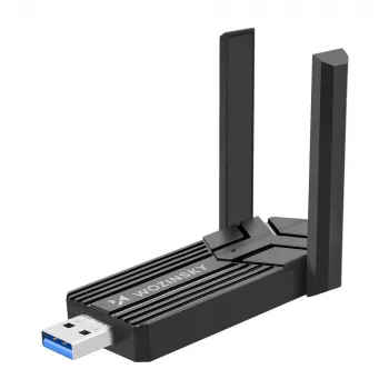 Adaptor USB 3.0 WiFi 6 cu două benzi fără fir Wozinsky WAX-1800 - negru