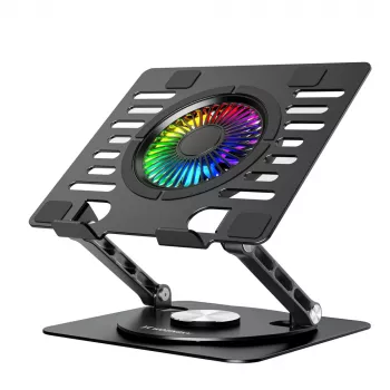 Suport de răcire pentru laptop și tabletă Wozinsky WDCX-X16-AS CoolBase RGB cu rotație 360° - Negru