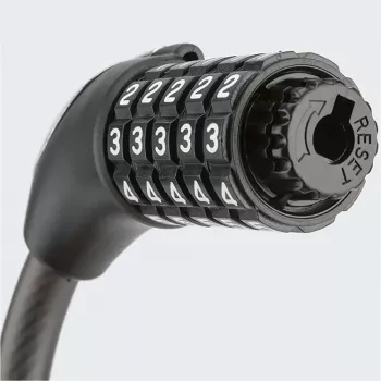 Antifurt cablu ROCKBROS RKS531 cu combinație de 5 cifre și LED, 180 cm, negru