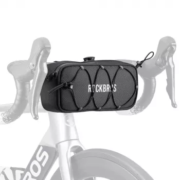 Geantă de ghidon impermeabilă pentru bicicletă Rockbros TL001 Road to Sky 1,9L – neagră