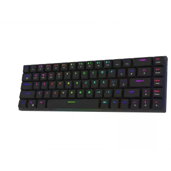 Tastatură mecanică wireless AQIRYS Agena 65% Low-Profile, switch-uri Gateron Red, neagră