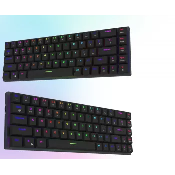 Tastatură mecanică wireless AQIRYS Agena 65% Low-Profile, switch-uri Gateron Red, neagră