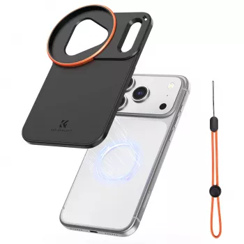 Carcasă foto de protecție KF cu suport obiectiv 58mm pentru Apple iPhone 17 Pro Max - neagră