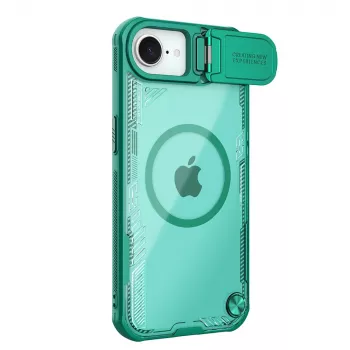 Husă magnetică Nillkin Iceblade Prop cu capac pentru cameră și suport pentru iPhone 16e / 17e - verde