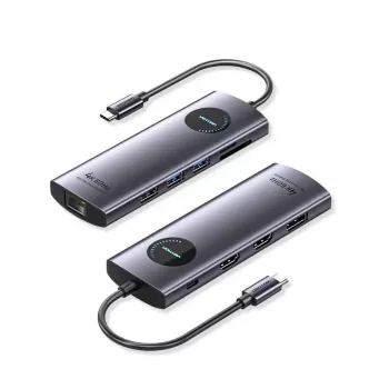 Stație de andocare VENTION USB-C 10-în-1 8K 30Hz 100W PD cu afișaj LED