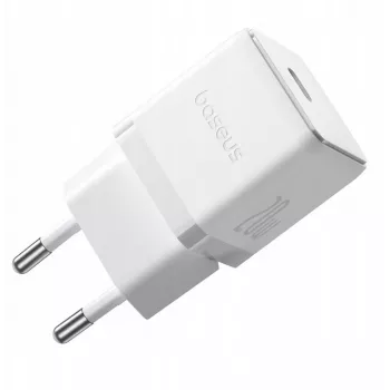Încărcător USB-C Baseus Palm 1C 20 W cu cablu Baseus Mini White USB-C 60 W 1 m - alb