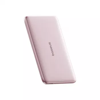 Baterie externă Baseus PicoGo AM41 5000mAh 20W ultra-slim compatibilă MagSafe cu cablu Baseus Simple USB-C 60W 30cm - roz
