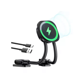 Suport auto Baseus PrimeTrip C03sPro pentru bord cu încărcător prin inducție, montaj adeziv, negru