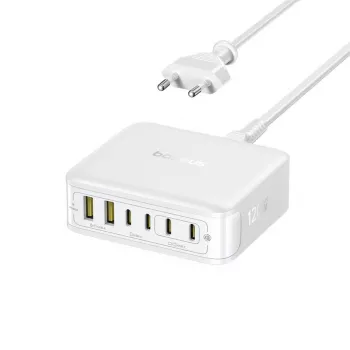 Stație de încărcare Baseus EnerFill FH21 120W 4xUSB-C + 2xUSB-A GaN - albă