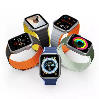 Dux Ducis Magnetic Strap for Apple Watch SE, Series 9, 8, 7, 6, 5, 4, 3, 2, 1 (41, 40, 38 mm) LD Version - Black-Yellow