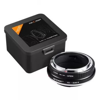 Adaptor obiectiv K&F Concept Canon FD la Canon RF (Negru)
