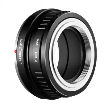 Adaptor obiectiv K&F Concept M42 la Nikon Z-Mount pentru Nikon Z5 Z6 Z7 Z50 Zfc Z9 Z8 Z30, Negru