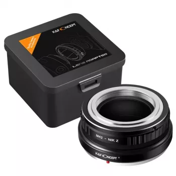 Adaptor obiectiv K&F Concept M42 la Nikon Z-Mount pentru Nikon Z5 Z6 Z7 Z50 Zfc Z9 Z8 Z30, Negru