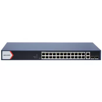 Switch Hikvision DS-3E1528P-EI(O-STD) Gigabit PoE, 24x PoE RJ45, 2x RJ45, 2x SFP