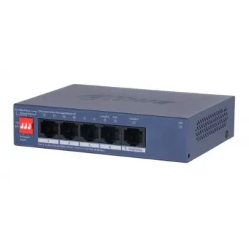 DAHUA CS4005-4GT-36 switch Ethernet Gigabit managed L2 cu 4 porturi PoE+ 36W, montaj pe birou/perete