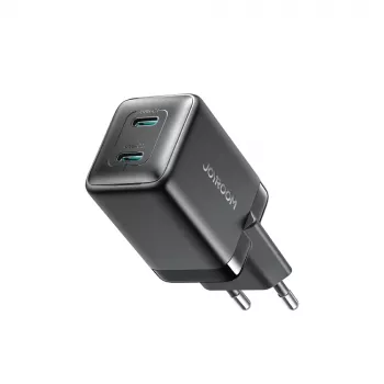 Joyroom JR-TCG17 Încărcător de perete 45W 2x USB-C GaN Ștecher EU Negru