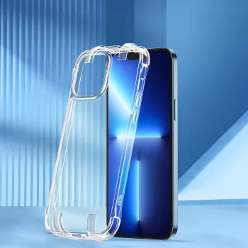 Husă blindată Joyroom Defender Series pentru iPhone 13 Pro cu suport și carabină, transparentă (JR-BP955)
