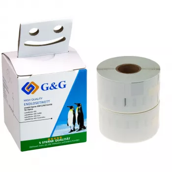 Rolă de etichete G&G compatibilă cu DYMO 99012, S0722400 - hârtie termică directă 36 x 89 mm, alb, adeziv permanent, 520 etichete