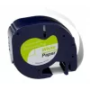 Cartuș bandă etichetă compatibil G&G BM-D-G-91200 12mm x 4m alb pe negru înlocuiește DYMO 91220