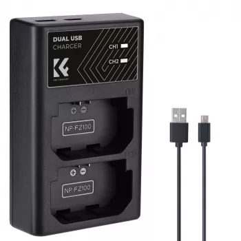 Încărcător dual USB K&F Concept pentru baterie Sony NP-FZ100 - KF28.0010