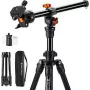 Treppiedi de cameră K&F Concept KF09.101V6 cu braț pivotant, negru