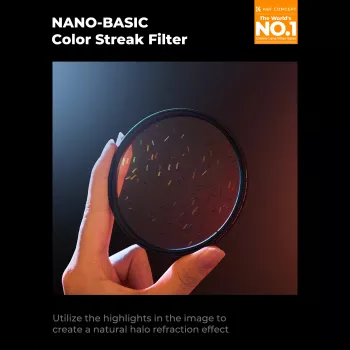 K&F Concept Nano-B MRC Filtru Rainbow Streak 67mm efect de strălucire stelară