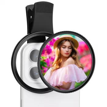 Filtru KF Black Diffusion 1/4 67 mm cu adaptor clip-on pentru smartphone