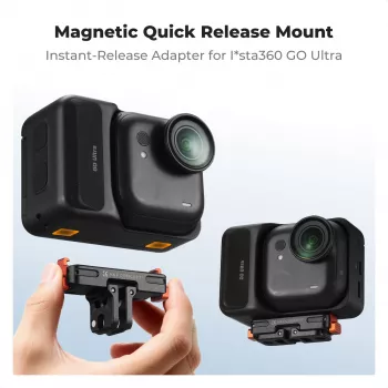Suport magnetic cu eliberare rapidă KF pentru GoPro și șurub 1/4 inch, pentru Insta360 Go Ultra, negru