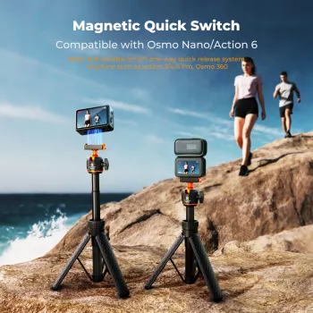 Mini trepied selfie stick 65cm cap 360° pentru DJI Osmo Nano / Action 6 / Kf09.181