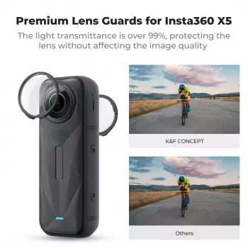 Pachet de 2 protecții din sticlă călită pentru obiectiv K&F Concept pentru Insta360 X5 KF31.185
